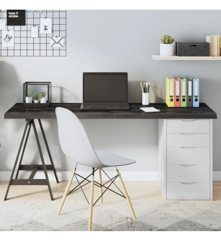 Dessus de bureau gris foncé 160x60x4 cm bois chêne traité