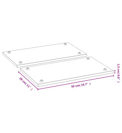 Couvercles de cuisinière 2 pcs 50x28x1,5 cm bambou