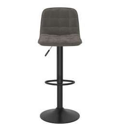 Tabourets de bar lot de 2 gris foncé velours