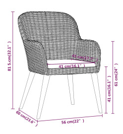 Mobilier de salle à manger de jardin et coussins 7 pcs Marron