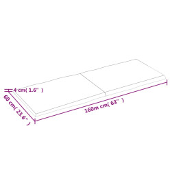 Dessus de table bois chêne massif non traité bordure assortie