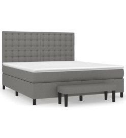 Lit à sommier tapissier avec matelas Gris foncé 180x200cm Tissu