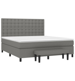 Lit à sommier tapissier avec matelas Gris foncé 180x200cm Tissu