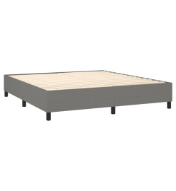 Lit à sommier tapissier avec matelas Gris foncé 180x200cm Tissu