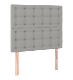 Sommier tapissier avec matelas et LED Gris clair 90x190cm Tissu