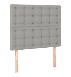 Lit à sommier tapissier et matelas Gris clair 90x190 cm Tissu