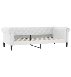 Lit de jour blanc 100x200 cm similicuir