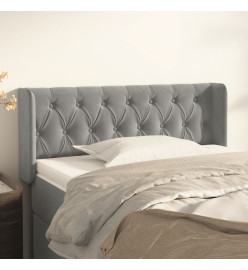 Tête de lit avec oreilles Gris clair 93x16x78/88 cm Velours