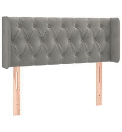 Tête de lit avec oreilles Gris clair 93x16x78/88 cm Velours