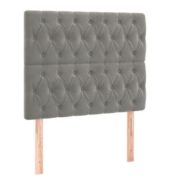 Cadre de lit avec tête de lit Gris clair 90x200 cm Velours