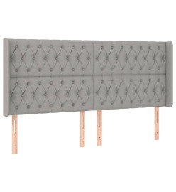 Tête de lit à LED Gris clair 183x16x118/128 cm Tissu