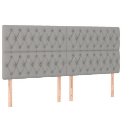 Lit à sommier tapissier avec matelas Gris clair 180x200cm Tissu