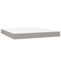 Sommier tapissier et matelas et LED Gris clair 180x200 cm Tissu