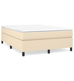 Sommier à ressorts de lit Crème 140x190 cm Tissu