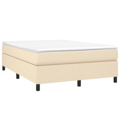 Sommier à ressorts de lit Crème 140x190 cm Tissu