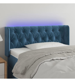 Tête de lit à LED Bleu foncé 93x16x78/88 cm Velours