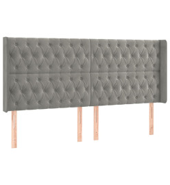 Sommier tapissier matelas et LED Gris clair 180x200 cm Velours