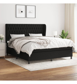 Lit à sommier tapissier avec matelas Noir 180x200 cm Tissu