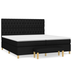 Lit à sommier tapissier avec matelas Noir 200x200 cm Tissu