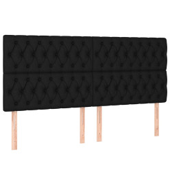 Lit à sommier tapissier avec matelas Noir 200x200 cm Tissu