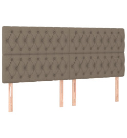 Lit à sommier tapissier avec matelas Taupe 180x200 cm Tissu