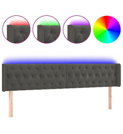 Tête de lit à LED Gris foncé 183x16x78/88 cm Velours