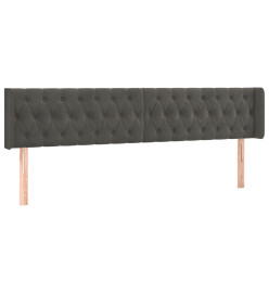 Tête de lit à LED Gris foncé 183x16x78/88 cm Velours