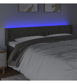 Tête de lit à LED Gris foncé 183x16x78/88 cm Velours