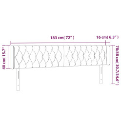 Tête de lit à LED Gris foncé 183x16x78/88 cm Velours