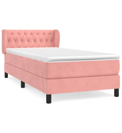 Lit à sommier tapissier avec matelas Rose 90x190 cm Velours