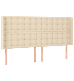 Tête de lit avec oreilles Crème 183x16x118/128 cm Tissu