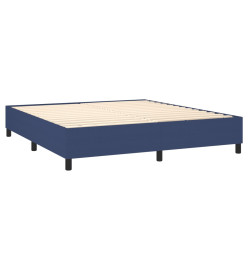 Sommier tapissier avec matelas et LED Bleu 160x200 cm Tissu