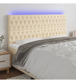 Tête de lit à LED Crème 180x7x118/128 cm Tissu