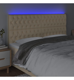 Tête de lit à LED Crème 180x7x118/128 cm Tissu