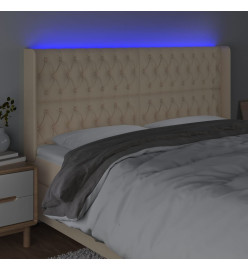 Tête de lit à LED Crème 183x16x118/128 cm Tissu