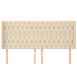 Tête de lit avec oreilles Crème 183x16x118/128 cm Tissu