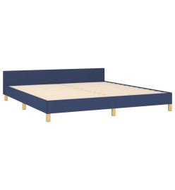Cadre de lit avec tête de lit Bleu 180 x 200 cm Tissu