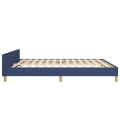 Cadre de lit avec tête de lit Bleu 180 x 200 cm Tissu