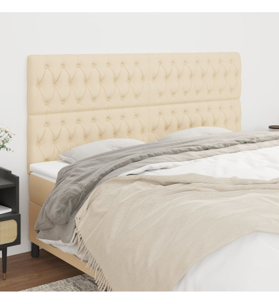 Têtes de lit 4 pcs Crème 90x7x78/88 cm Tissu Têtes de lit 4 pcs Crème 90x7x78/88 cm Tissu