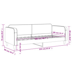 Lit de repos crème 80x200 cm tissu