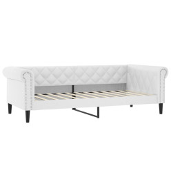 Lit de jour blanc 90x200 cm similicuir
