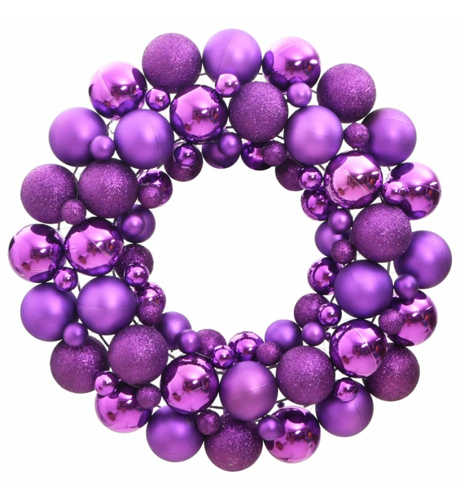 Couronne de Noël violet 45 cm polystyrène