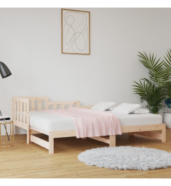 Lit coulissant 2x(80x200) cm Bois de pin massif
