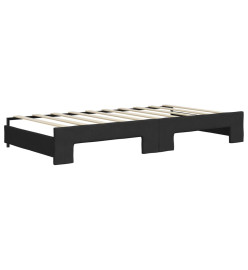 Lit de jour avec lit gigogne noir 90x190 cm tissu