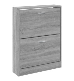 Armoire à chaussures Sonoma gris 59x17x81 cm Bois d'ingénierie