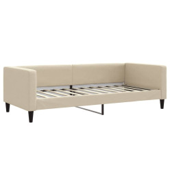 Lit de jour avec matelas crème 90x200 cm tissu
