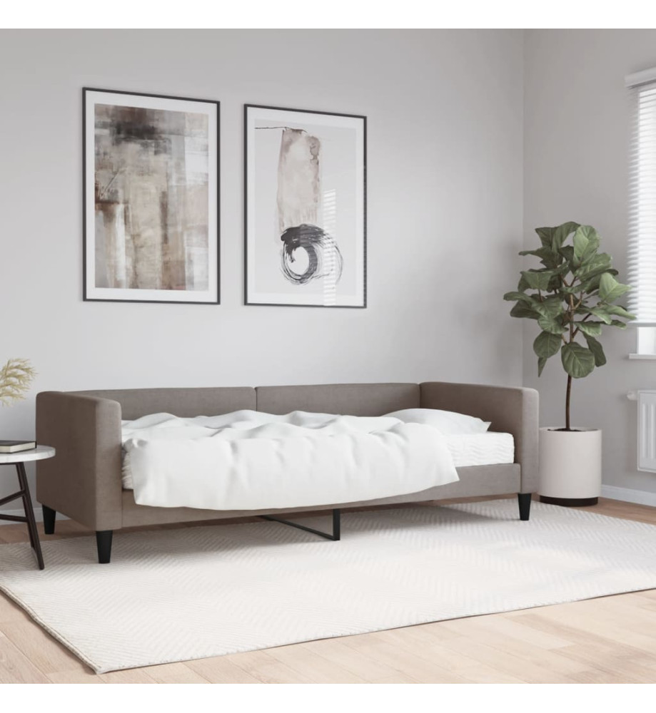 Lit de jour avec matelas taupe 80x200 cm tissu Lit de jour avec matelas taupe 80x200 cm tissu
