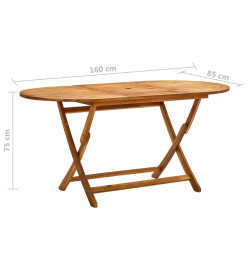 Table de jardin pliable 160x85x75 cm Bois d'acacia massif