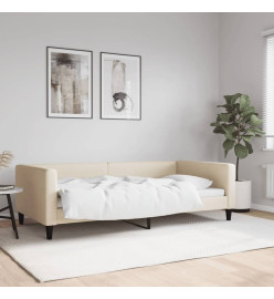 Lit de repos crème 100x200 cm tissu