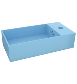 Lavabo de salle de bain avec trop-plein Céramique Bleu clair